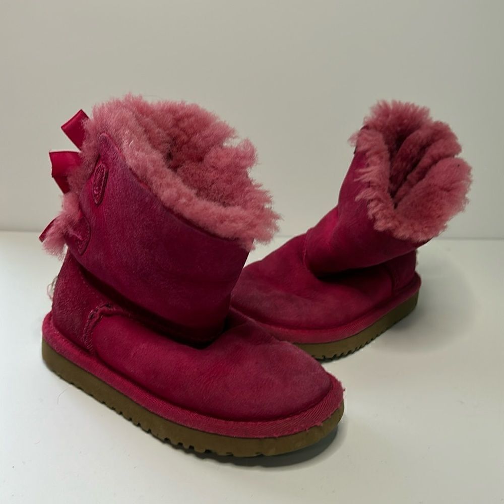 UGG Pink Bow Back Boots